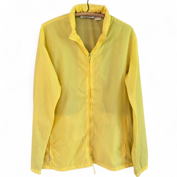 Vintage L.L. Bean Aspen Anorak Yellow Nylon Jacket Mens Large Packable Hooded - Picture 2 of 10